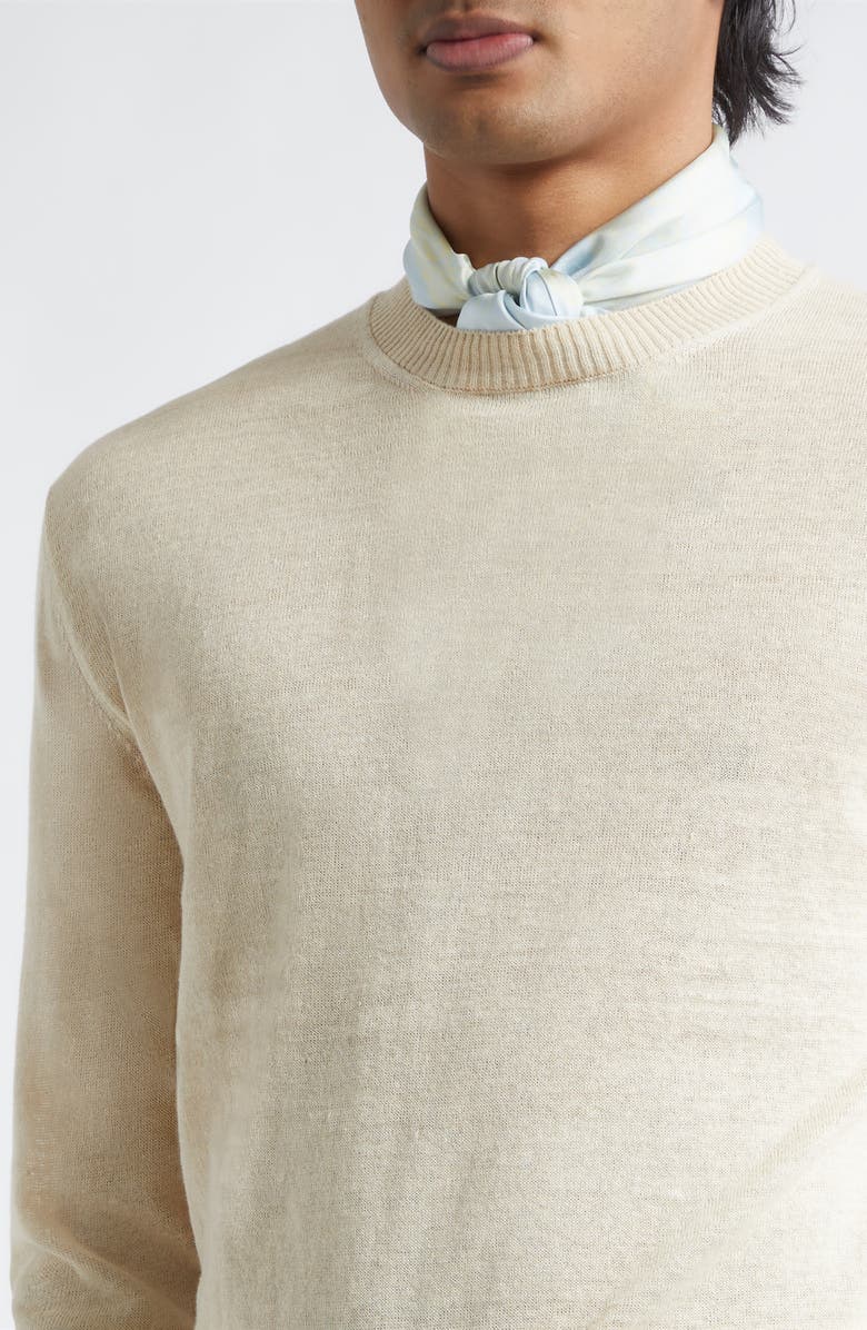 J. Mueser Flax & Cotton Crewneck Sweater, Alternate, color, Ecru