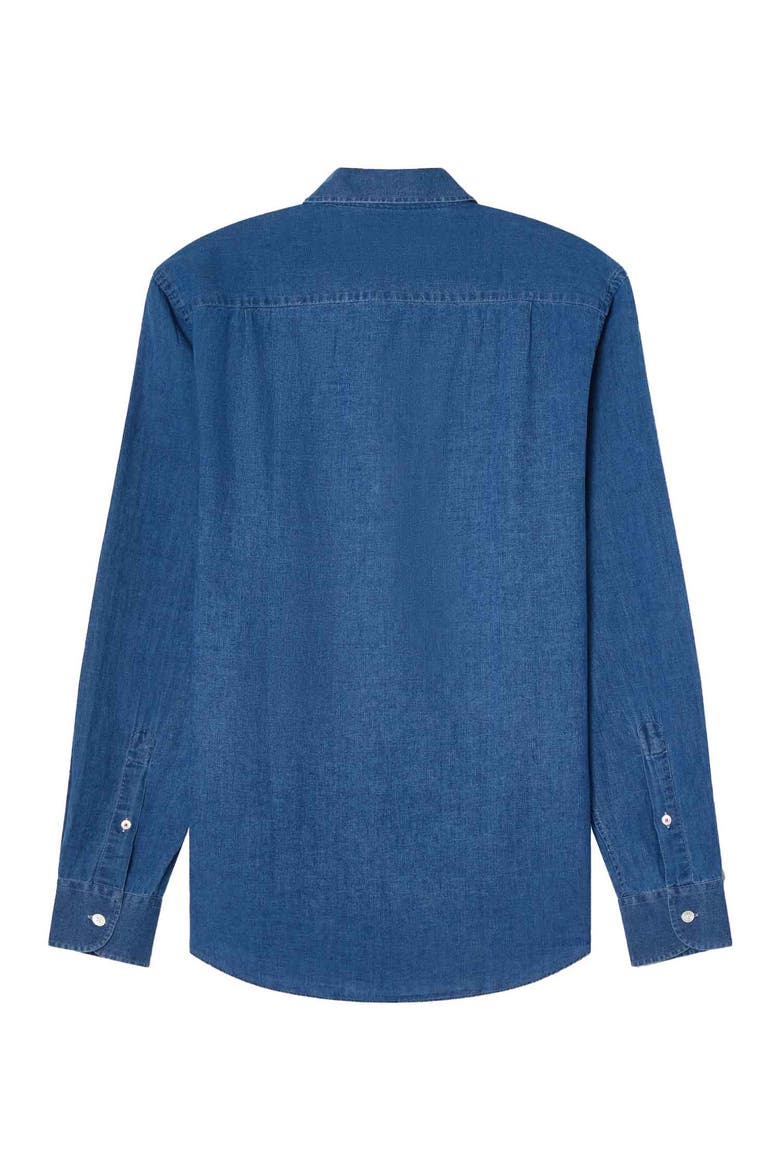 Morgan Linen-Cotton Shirt, Alternate, color, Light Denim Bleached Wash