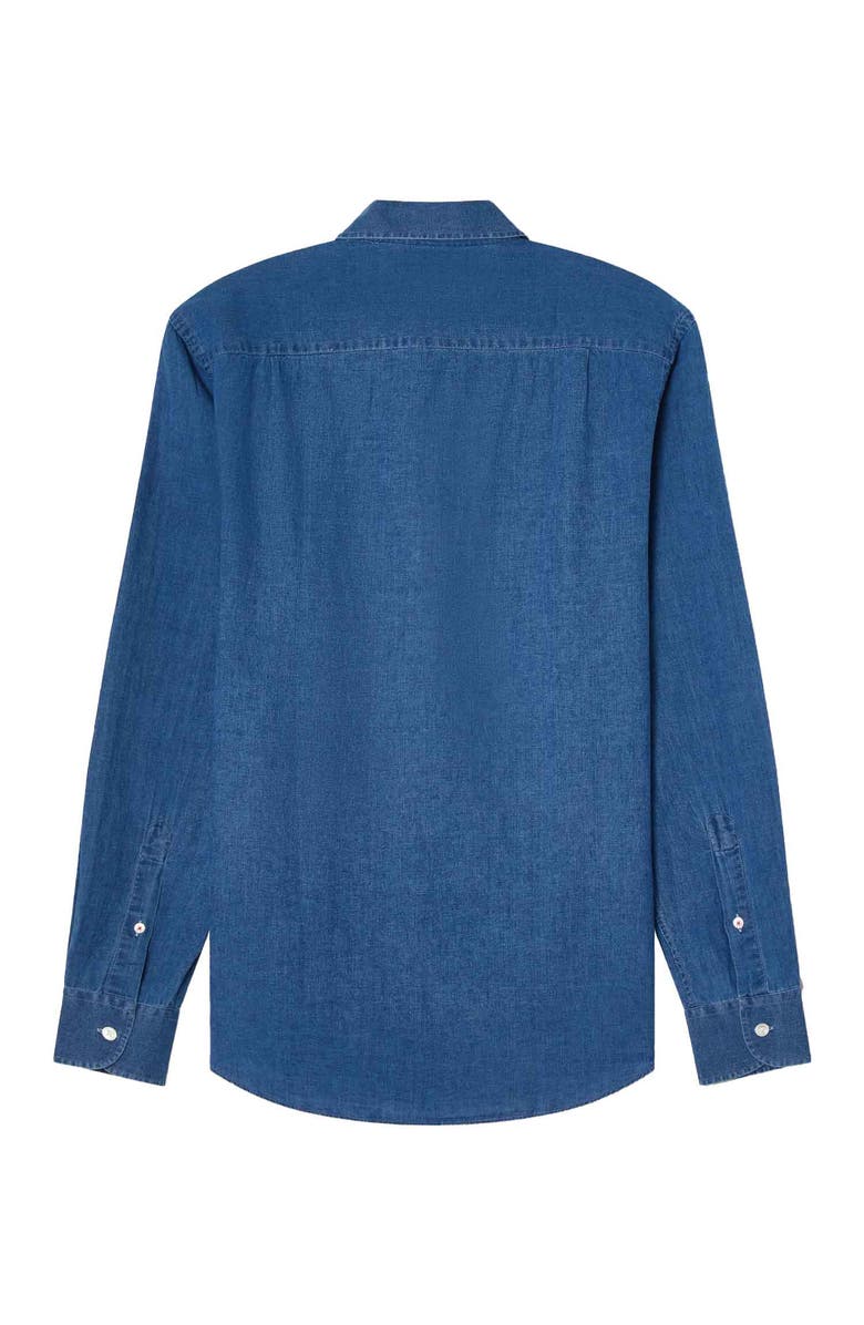 Robert Talbott Morgan Linen-Cotton Shirt, Alternate, color, Light Denim Bleached Wash