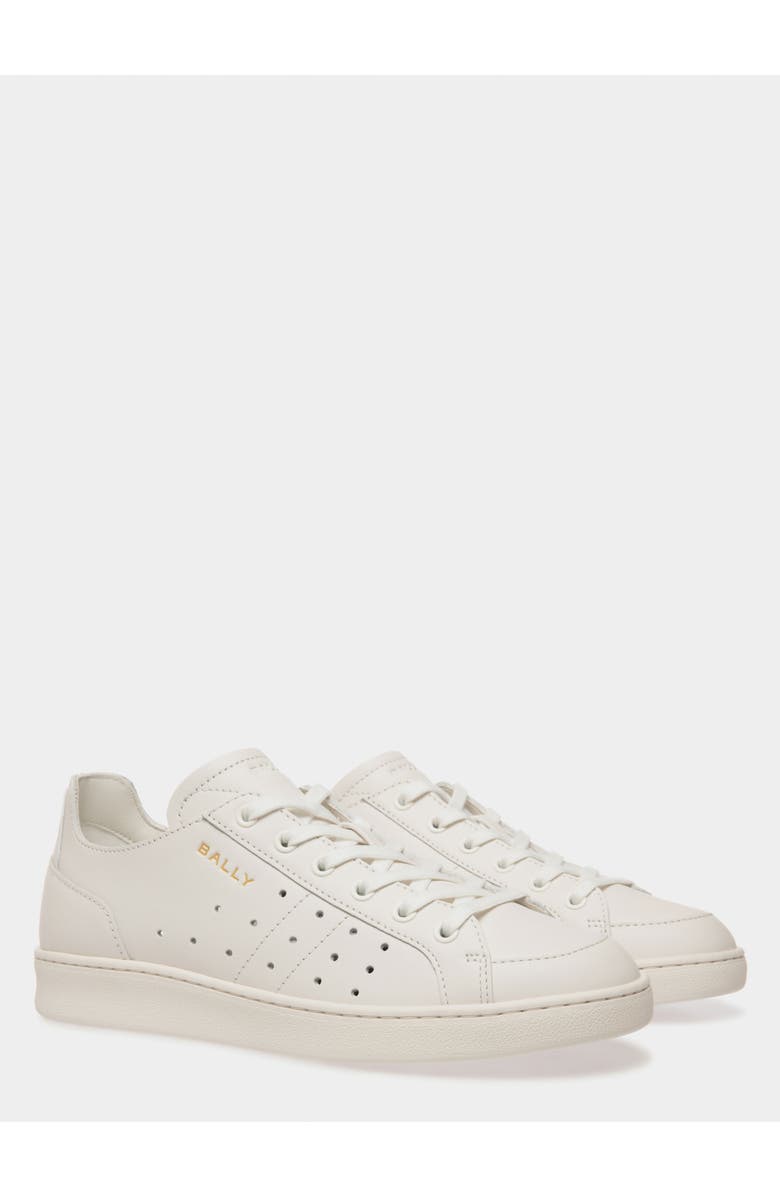 Bally Leather Tennis Sneaker, Alternate, color, White