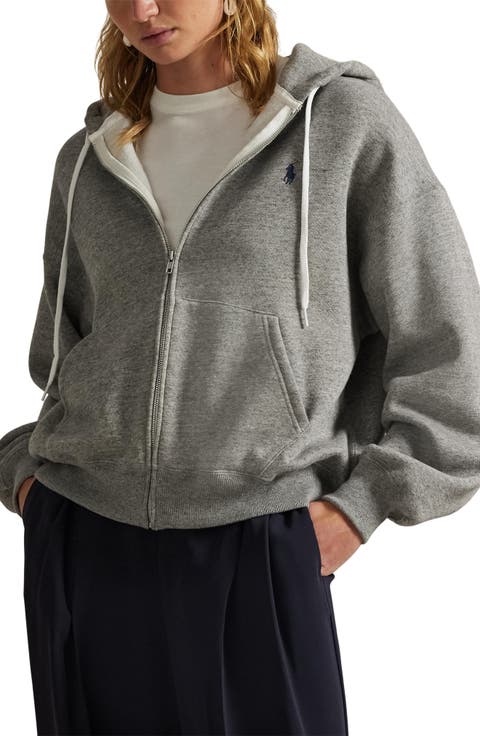 Cotton Blend Fleece Zip-Up Hoodie