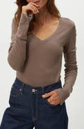 Michael Stars Dinah Cotton & Modal Waffle Knit Top