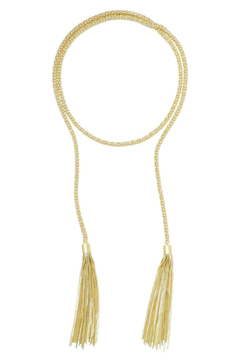 Tassel Wrap Necklace, Main, color, GOLD