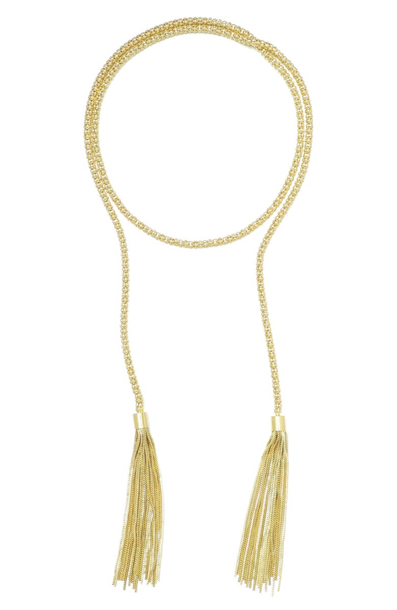 Adornia Tassel Wrap Necklace, Main, color,