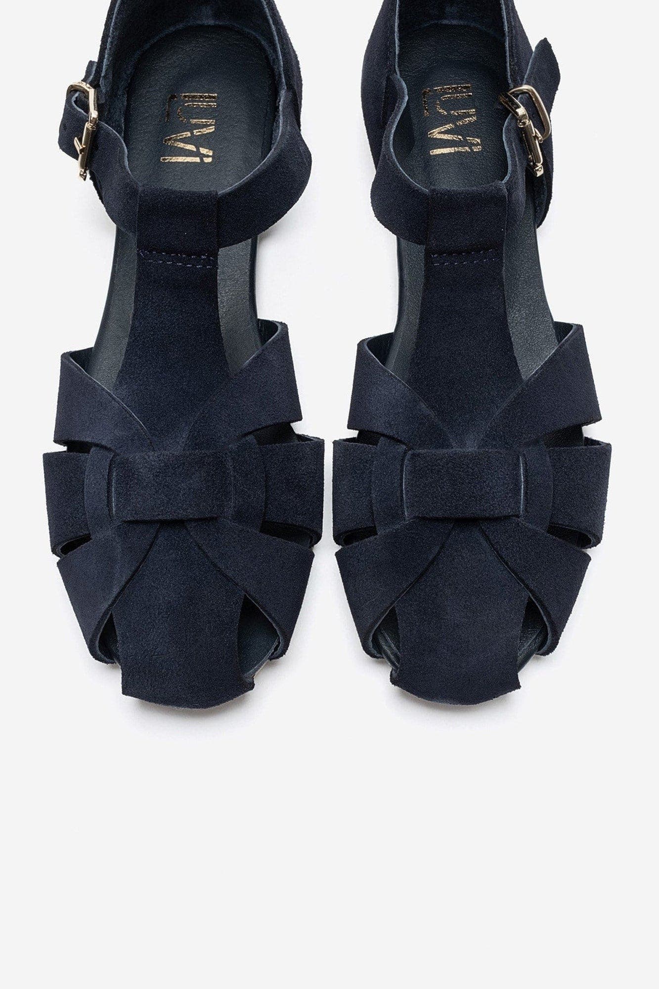 Falina Leather Sandal, Alternate, color, Navy Suede