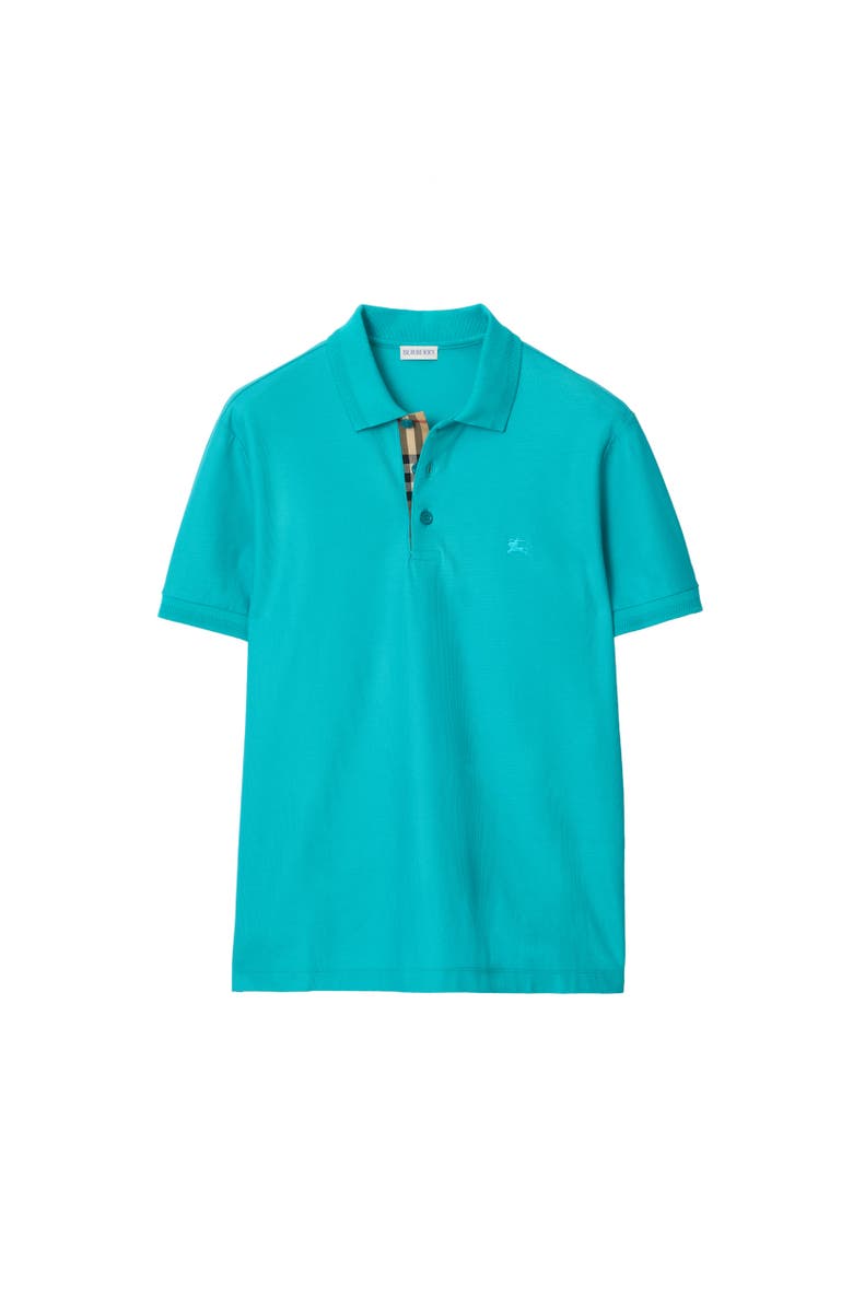 Burberry Cotton Polo Shirt, Alternate, color, Atom Blue