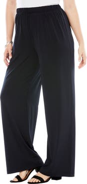 Roaman's Ultrasmooth® Fabric Wide Leg Pant