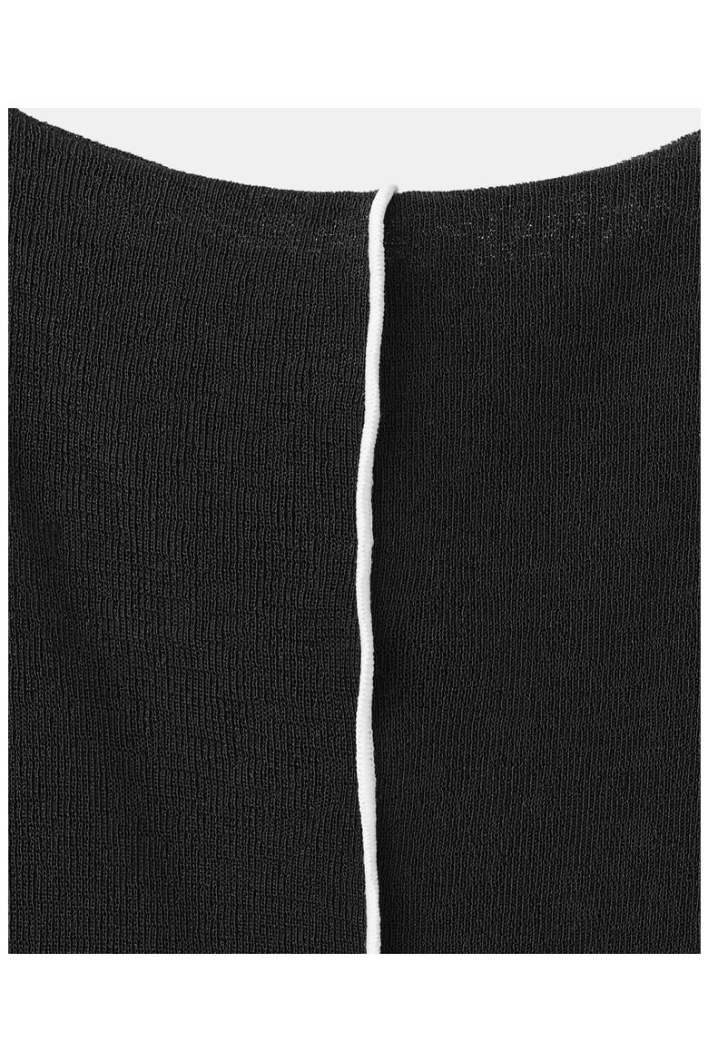 Contrast Stitch Midi Dress, Alternate, color, BLACK