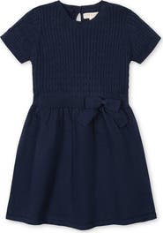 Hope & Henry Kids' Organic Short Sleeve Cable Sweater Dress