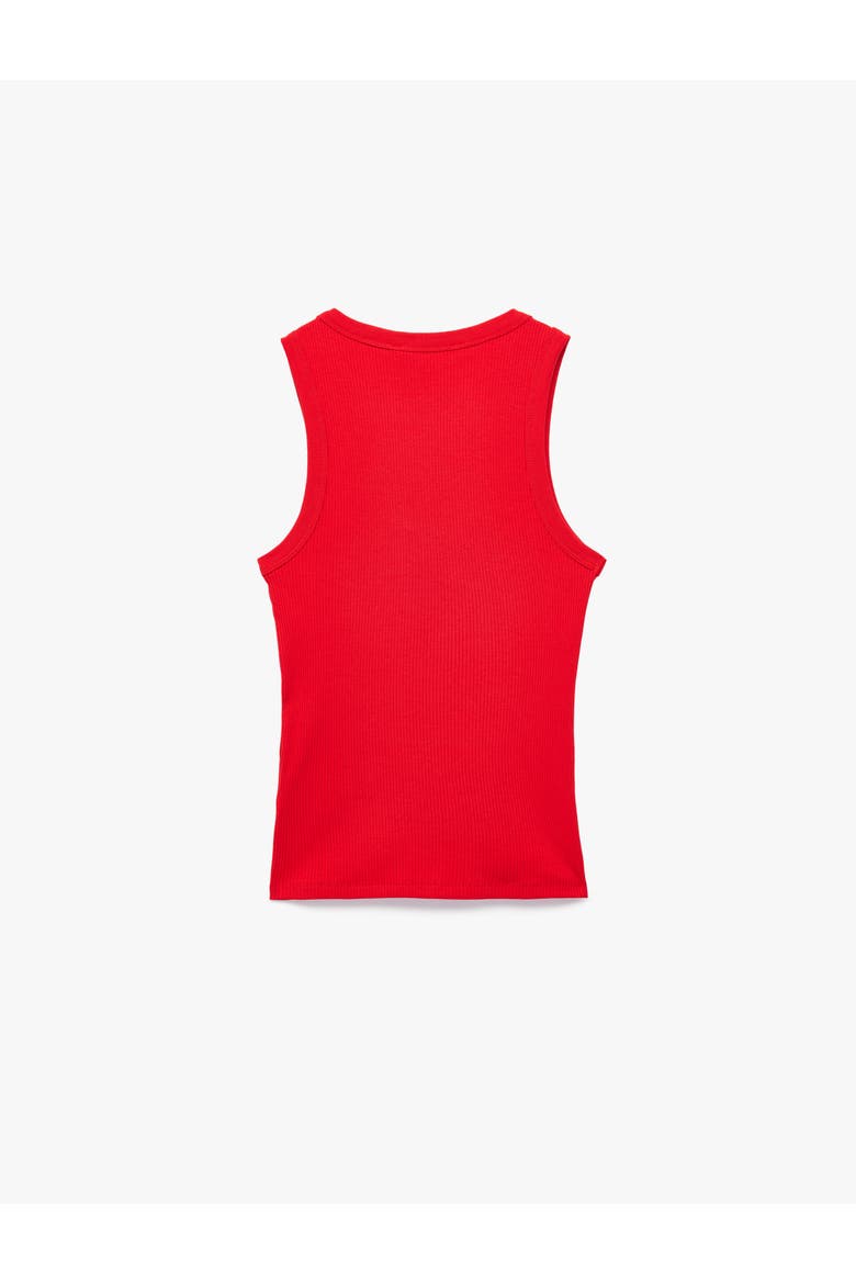 Scoop Neck Ribbed Cotton Tank Top, Alternate, color, RED