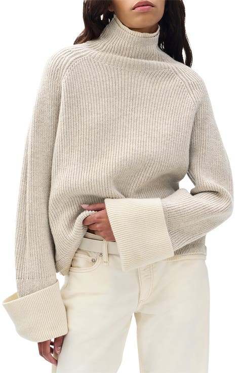 Ilaria Contrast Turtleneck Wool Sweater