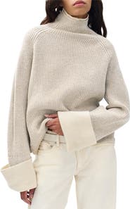 rag & bone Ilaria Contrast Turtleneck Wool Sweater
