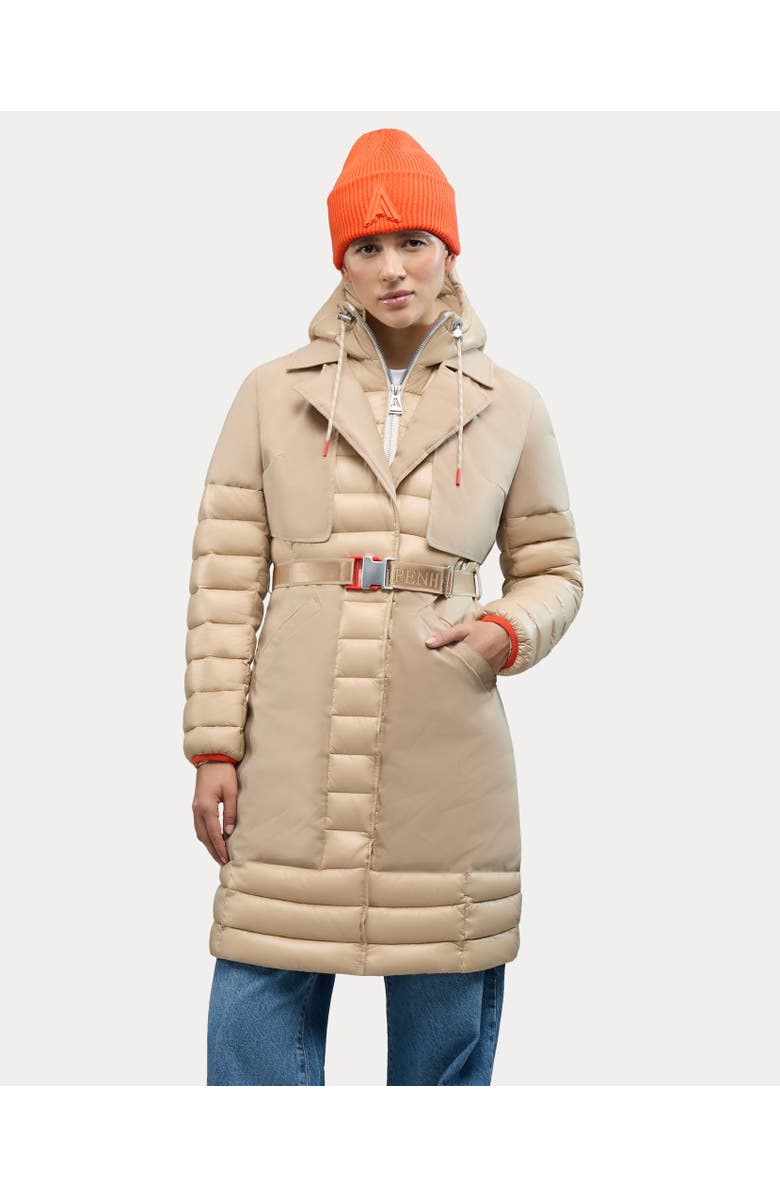 Alpenhaus Beaufort Mixed Media Insulated Trench Coat, Main, color, Soft Camel