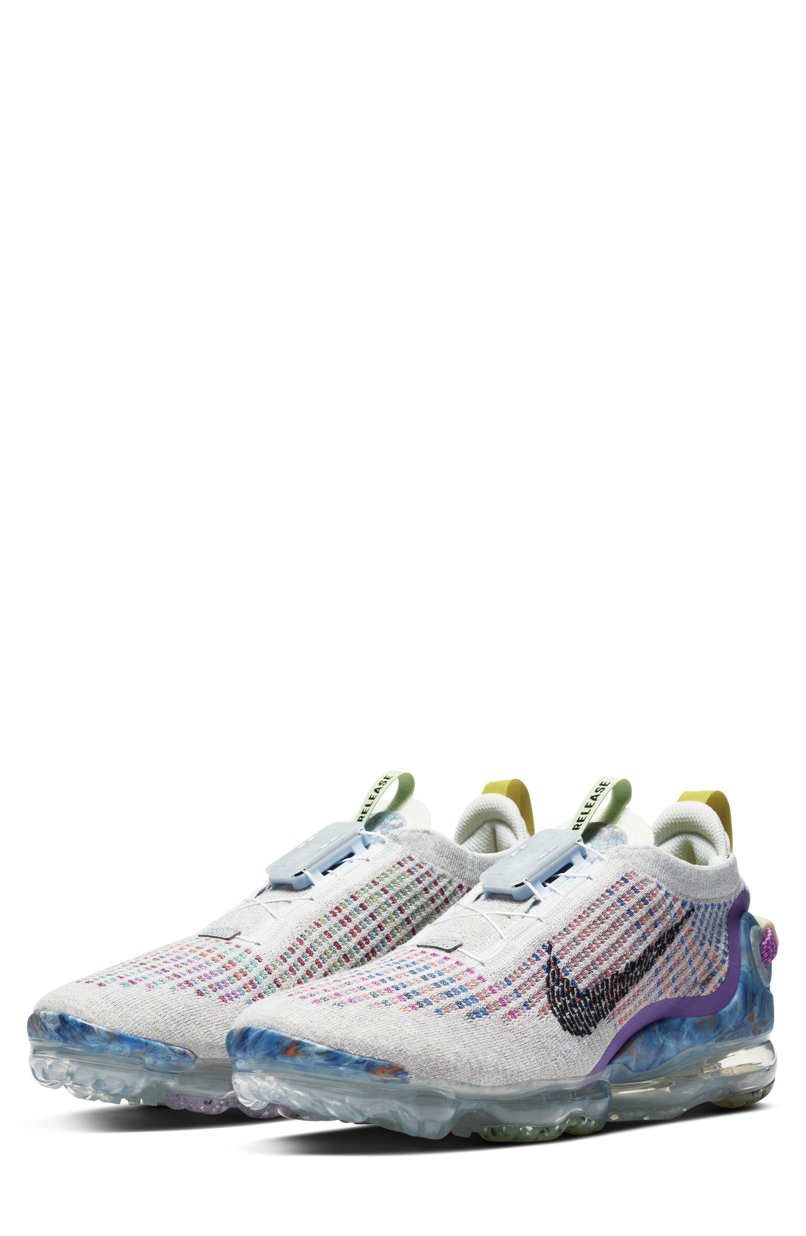 Air VaporMax 2020 Flyknit Sneaker, Main, color, PURE PLATINUM/ BLACK/ MULTI