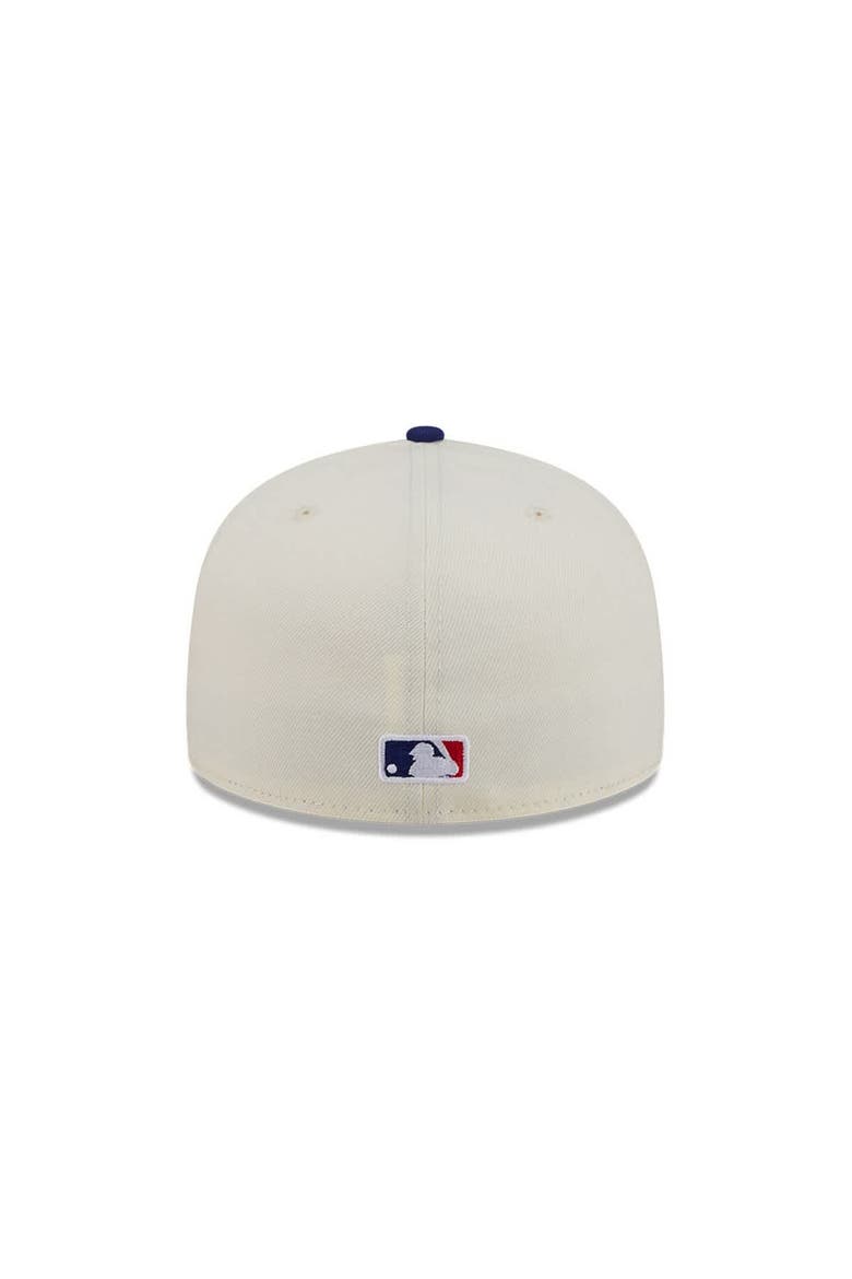 Men's New Era  Cream/Royal Los Angeles Dodgers Bullpen Cart 59FIFTY Fitted Hat, Alternate, color, Cream
