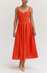 CRESCENT Bustier Cotton Midi Dress