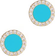 Adornia Cubic Zirconia & Turquoise Stud Earrings