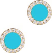 Adornia Cubic Zirconia & Turquoise Stud Earrings