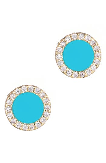 Adornia Cubic Zirconia & Turquoise Stud Earrings
