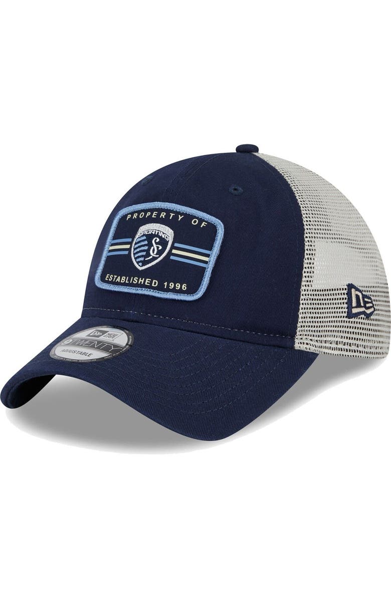 New Era Men's New Era Navy Sporting Kansas City Property 9TWENTY Snapback Hat, Main, color, 
