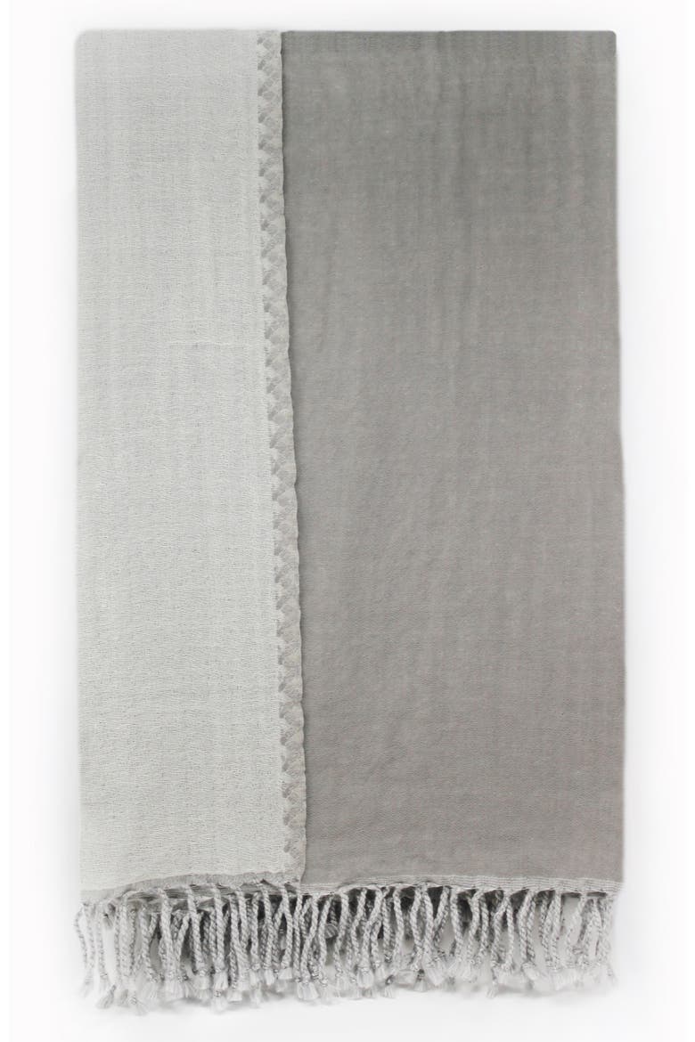 Reversible Merino Wool Throw Blanket, Alternate, color, GREY/ IVORY