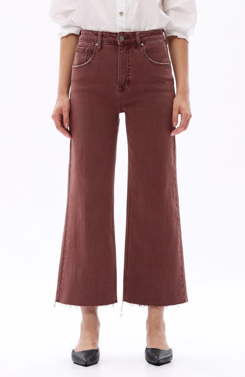 Bayeas High Waist Raw Hem Wide Leg Jeans In Brown