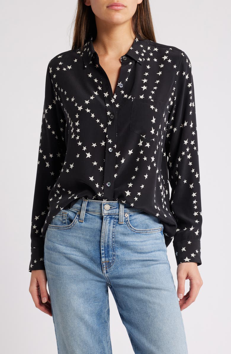 Rails Kate Star Print Button-Up Shirt, Main, color,