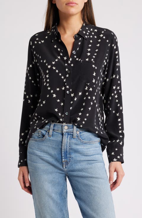 Kate Star Print Button-Up Shirt