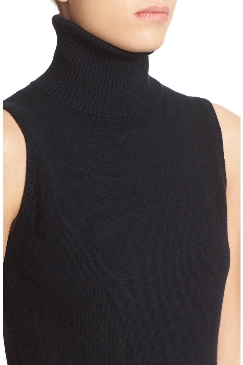 Sleeveless Turtleneck Cashmere Sheath Dress, Alternate, color, BLACK