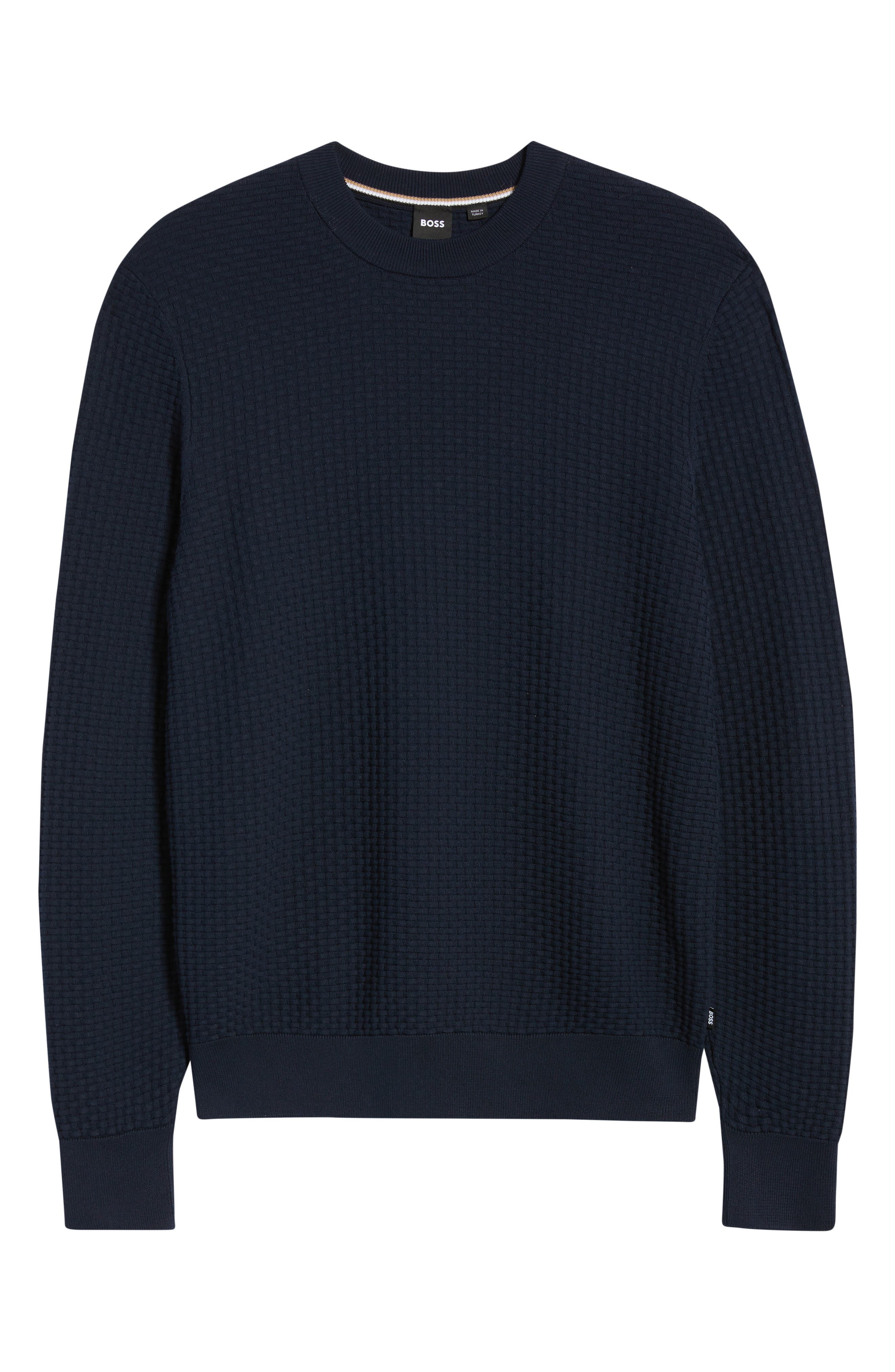 Hugo Boss Boss Imberto Textured Sweater In Blue | ModeSens