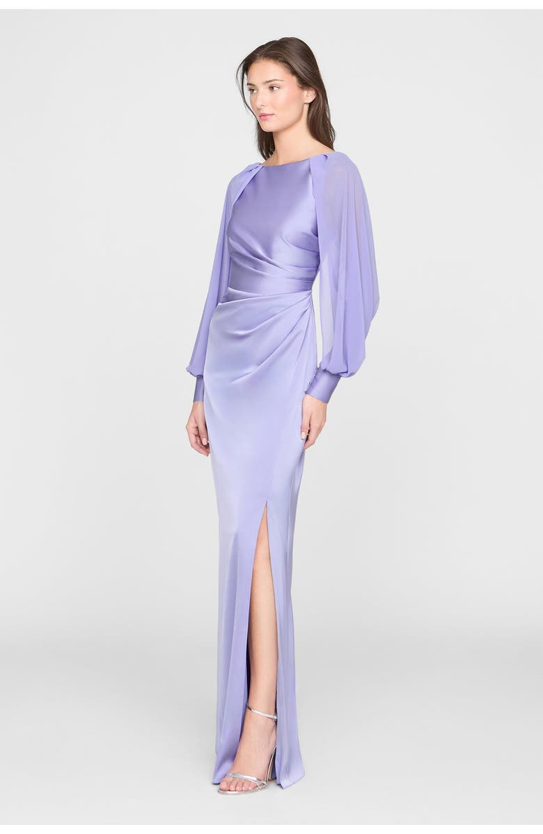 Theia Penelope Satin Column Dress, Alternate, color, Deep Periwinkle