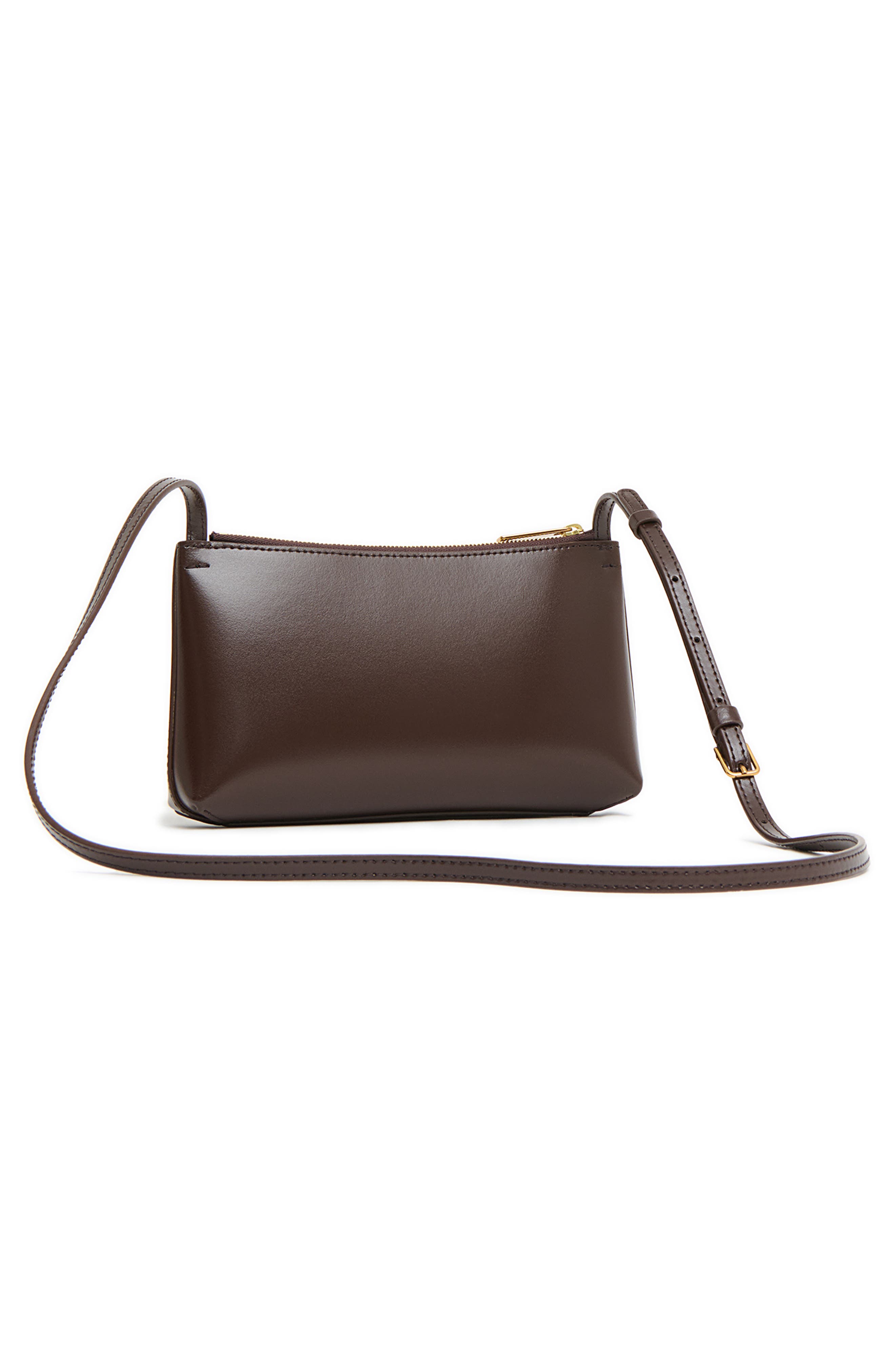 Mini Gaia Leather Crossbody Bag, Alternate, color, CHOCOLATE/ WARM GREY