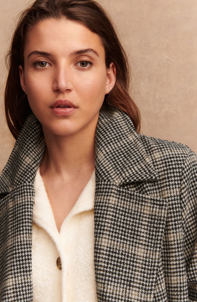 NEXT Windowpane Plaid Coat, Alternate, color, Neutral