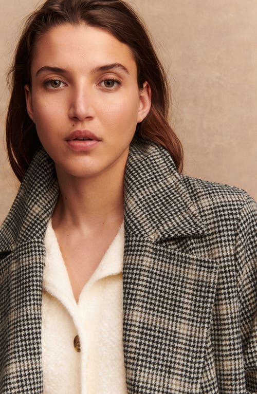 Next Windowpane Plaid Coat In Brown