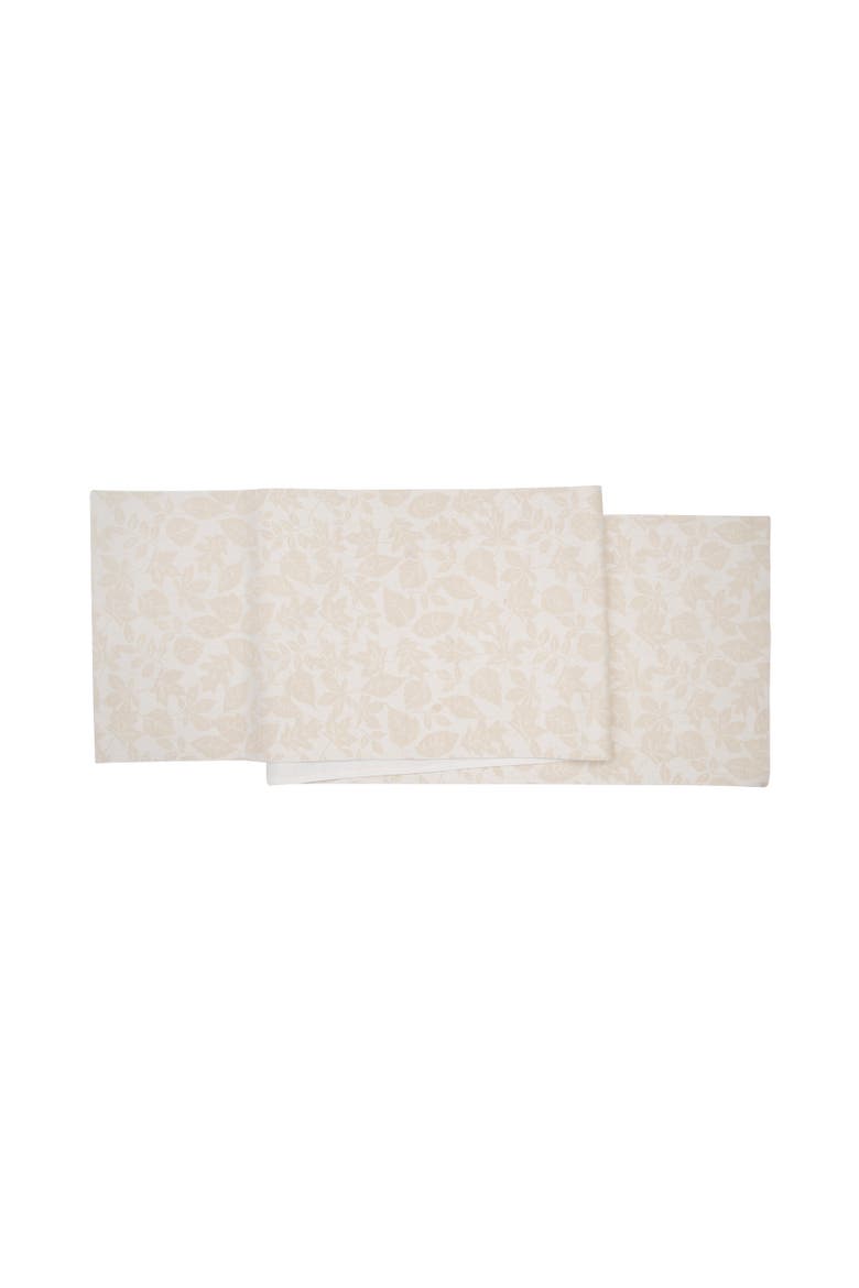 Warm Harvest Leaves Table Runner 14" x 72", Main, color, Beige