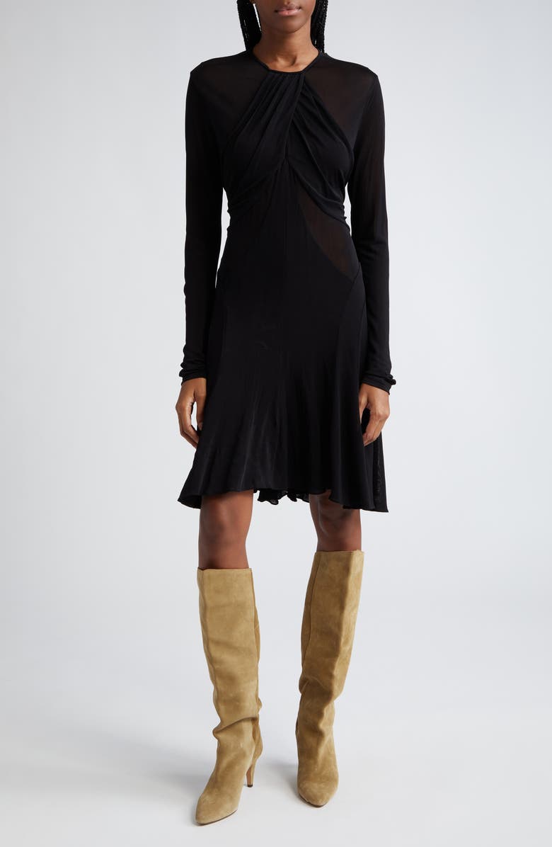 Isabel Marant Rosema Long Sleeve Draped Jersey Dress | Nordstrom
