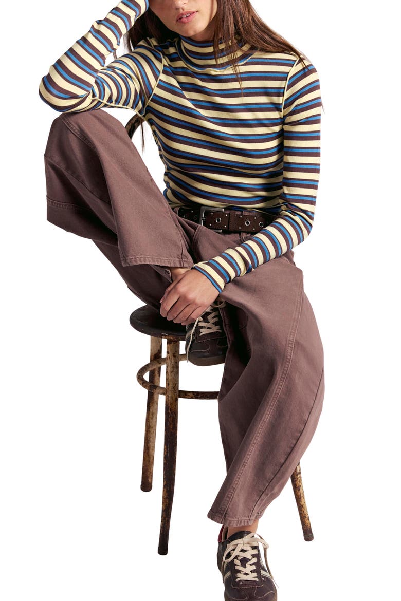 Good Good Stripe Turtleneck Top, Alternate, color, YELLOW COMBO