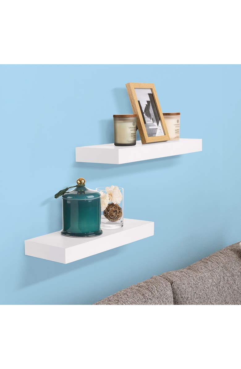 SORBUS Floating Shelves - Set of 2, Alternate, color, White