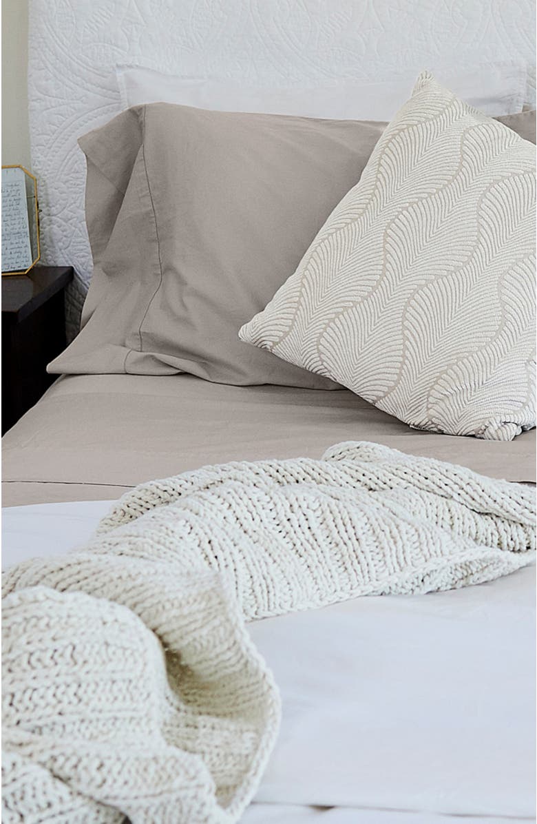 Pact Organic Room Service Sateen Pillowcase 2-Pack, Alternate, color, Dove Grey