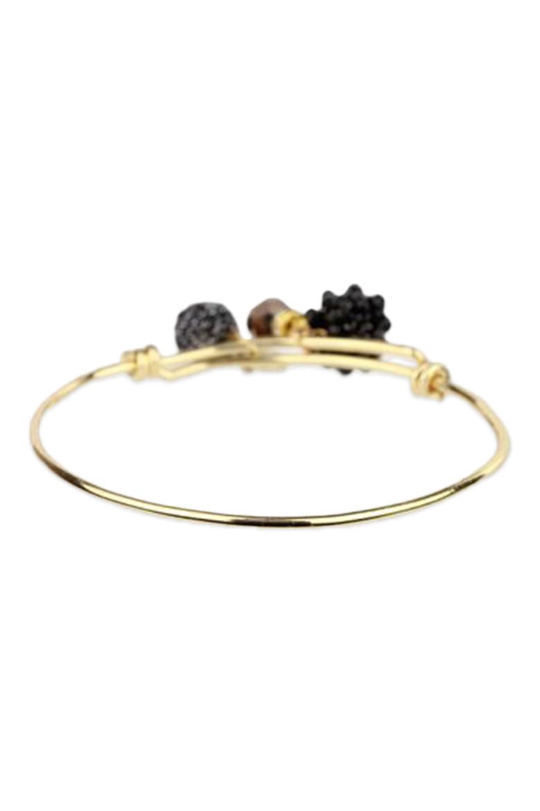 Beaded Charm Bangle Bracelet, Alternate, color, BLACK