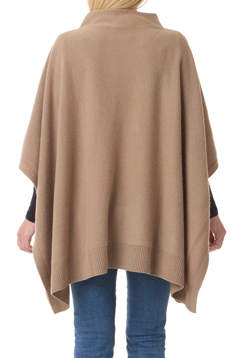 Wool & Cashmere Funnel Neck Poncho, Alternate, color, BISCOTTI