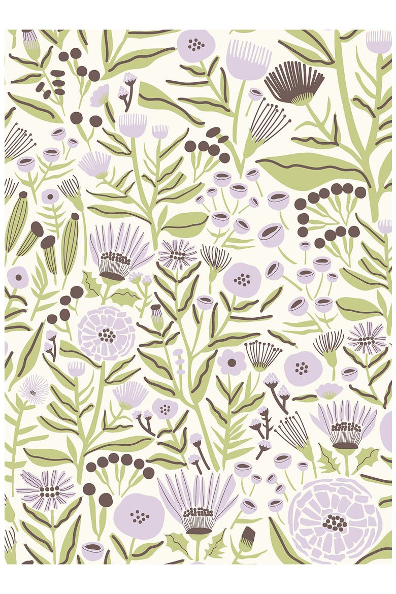 Marigold Forest Peel & Stick Wallpaper, Main, color, PURPLE