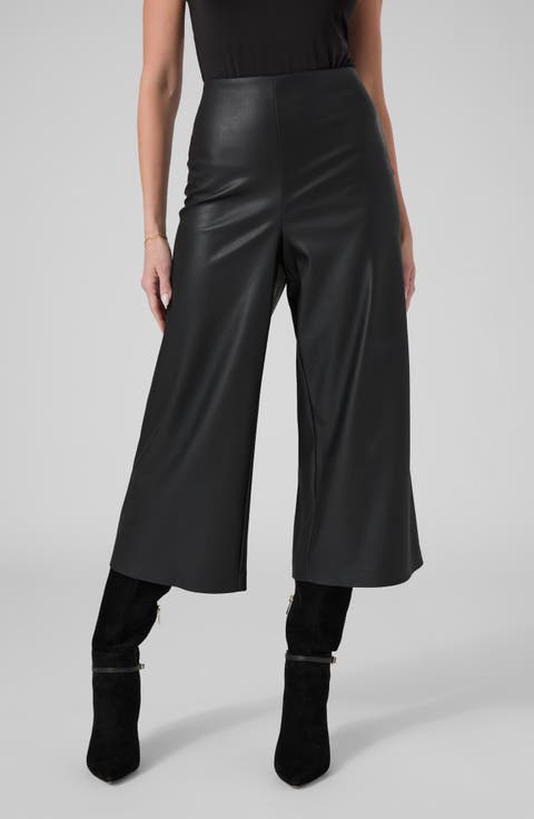 Cecilia High Waist Faux Leather Culottes