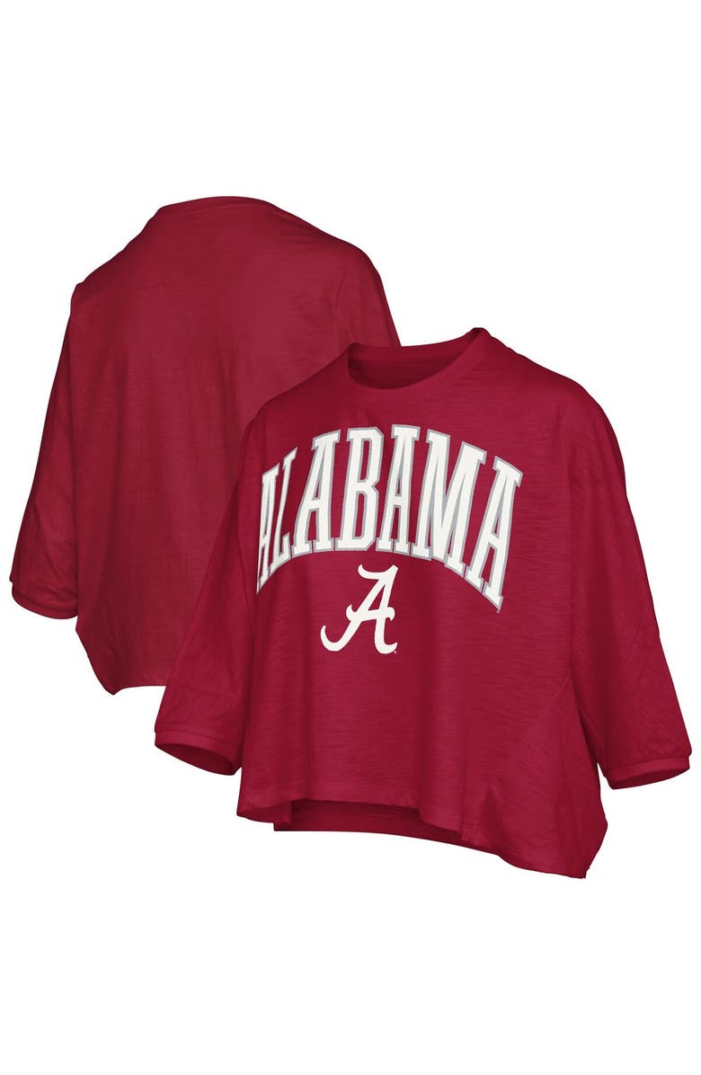 PRESSBOX Women's Pressbox  Crimson Alabama Crimson Tide Midi Arch Over Logo Oversized T-Shirt, Alternate, color, 