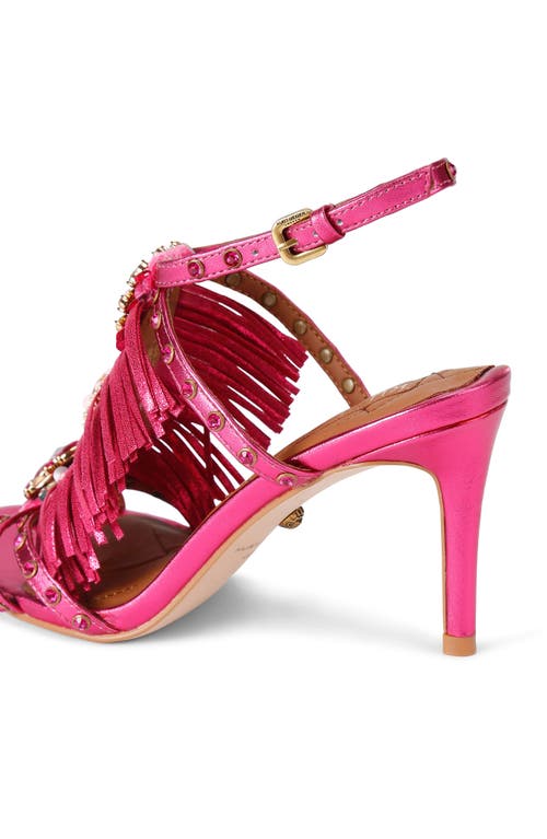 Kurt Geiger London Jewel Fringe Ankle Strap Sandal In Pink