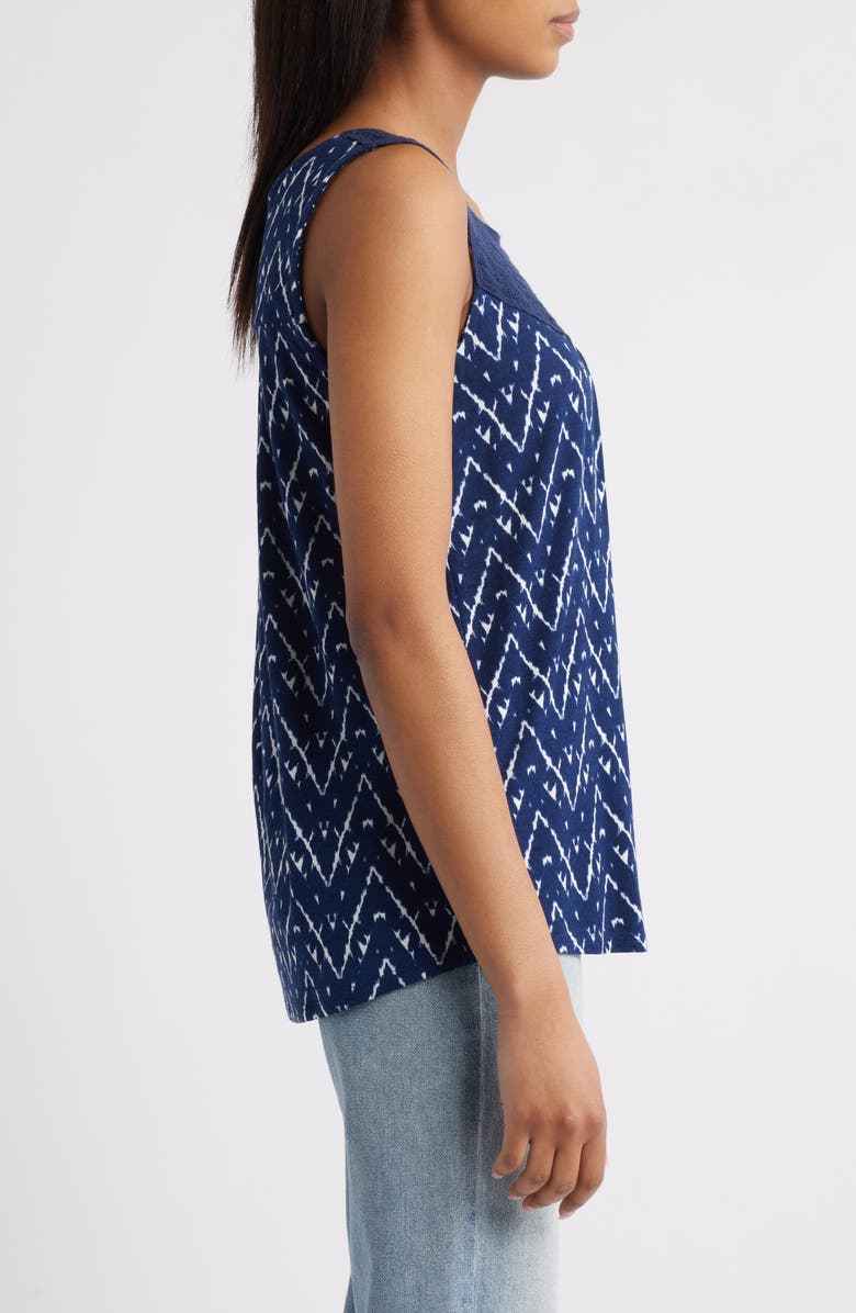Loveappella Lattice Yoke Swing Tank, Alternate, color, Navy