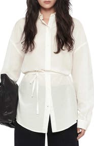 AllSaints Ilana Cotton & Silk Tie Waist Shirt