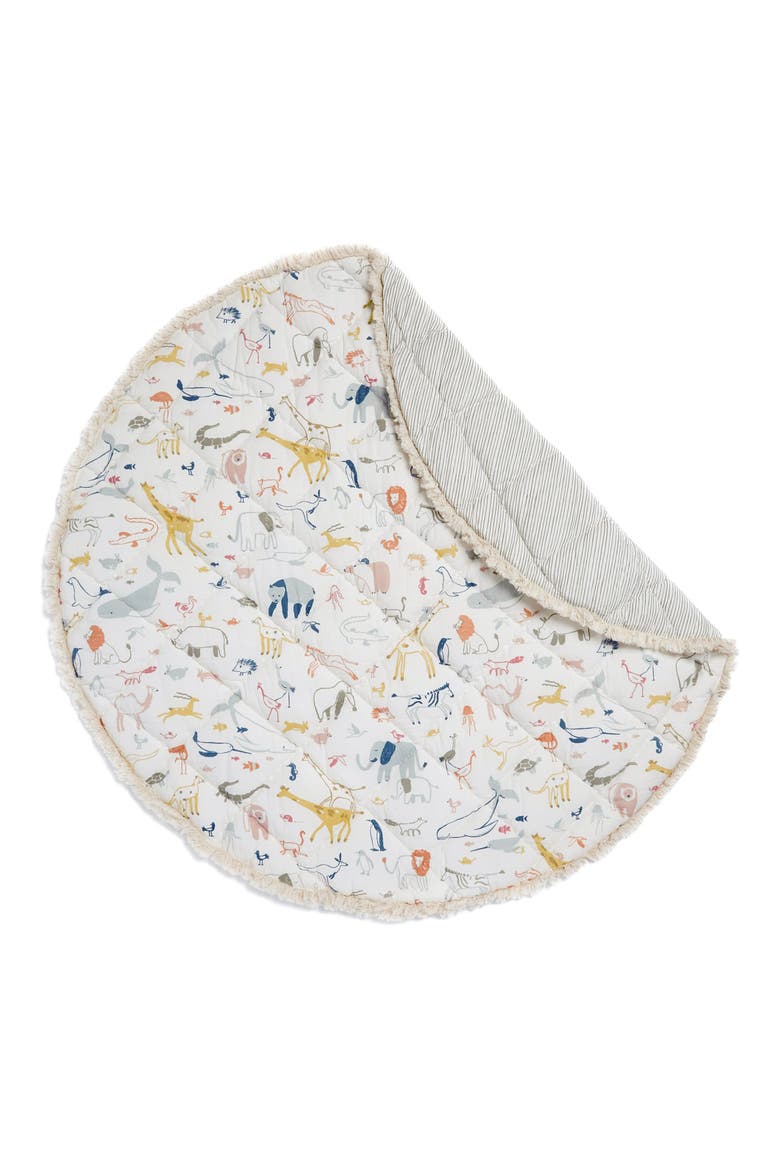 Into the Wild Round Reversible Play Mat, Main, color, IVORY