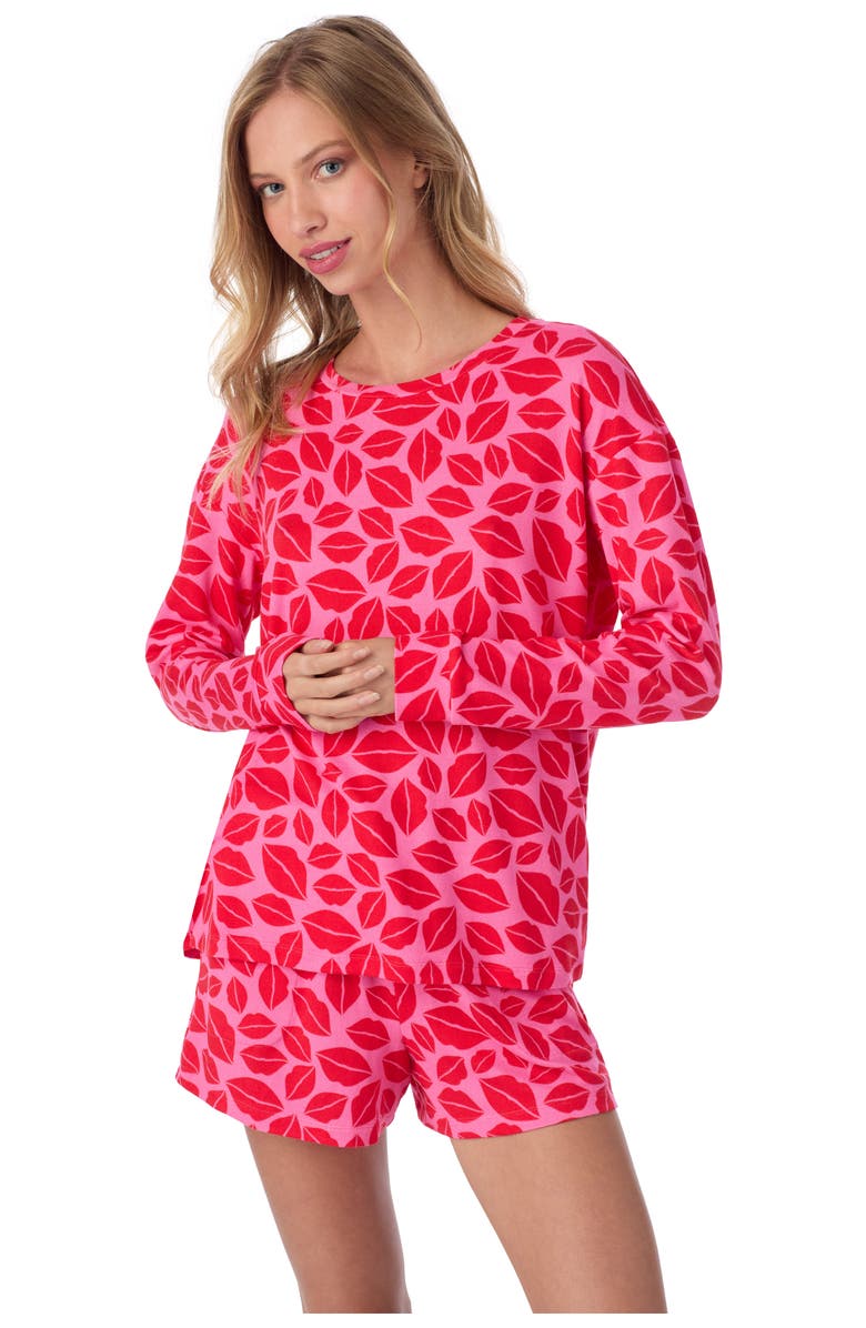 Room Service Pjs Print Short Pajamas, Alternate, color, Pink/ Print