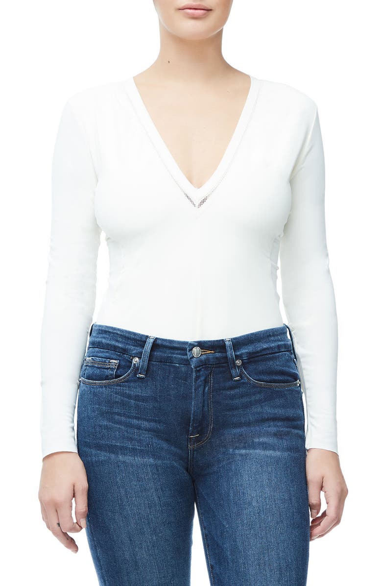 Good American Good Body Low Down Thong Bodysuit, Main, color, 